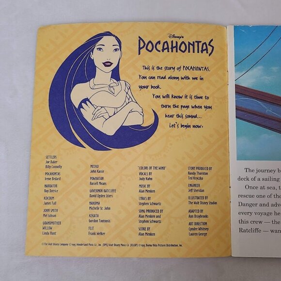 Disney's Pocahontas 1995 Illustrated Book Walt Disney Story - Picture 8 of 9